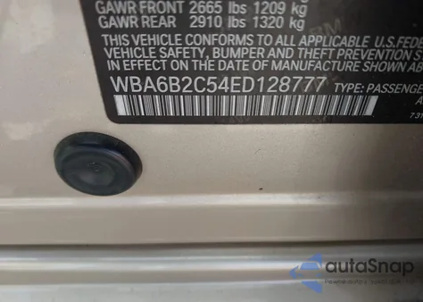 2014 BMW 650I Gran Coupe z USA, uszkodzony, nr VIN WBA6B2C54ED128777